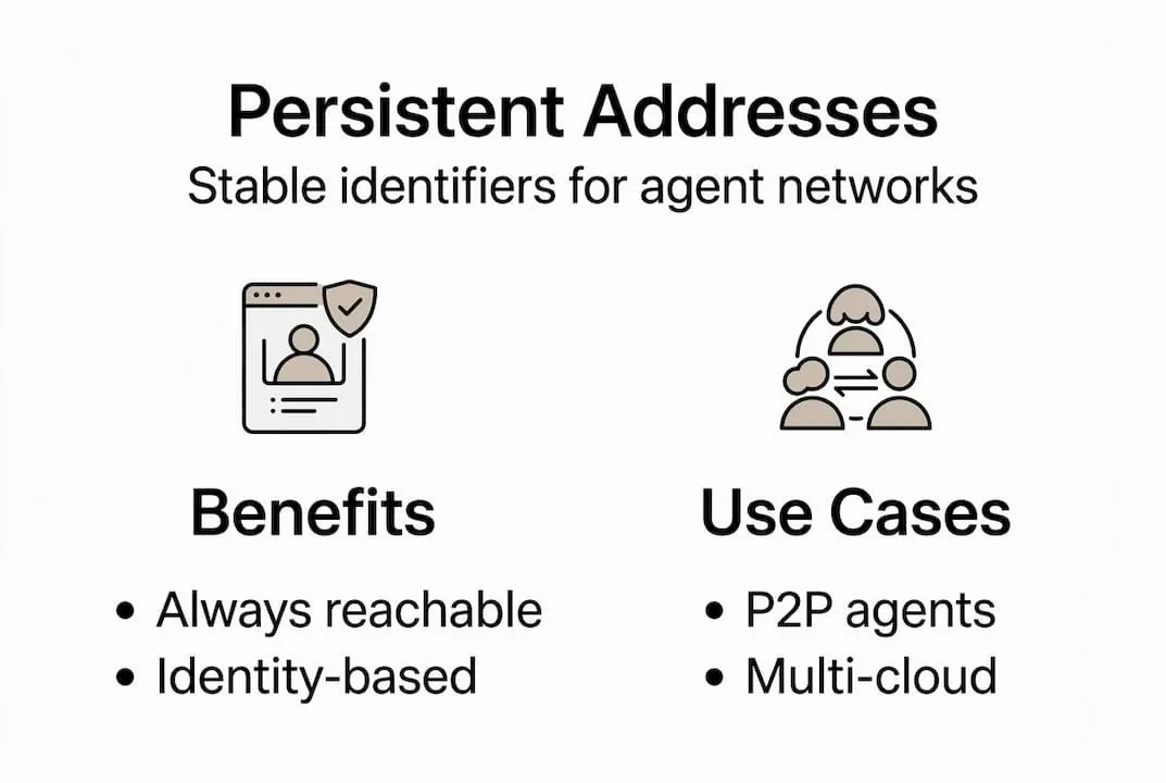Infographic shows persistent addresses benefits and uses