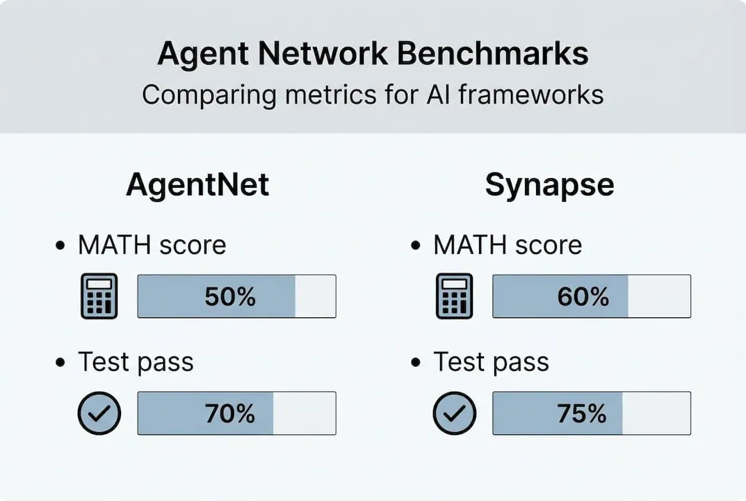 Infographic comparing agent network metrics