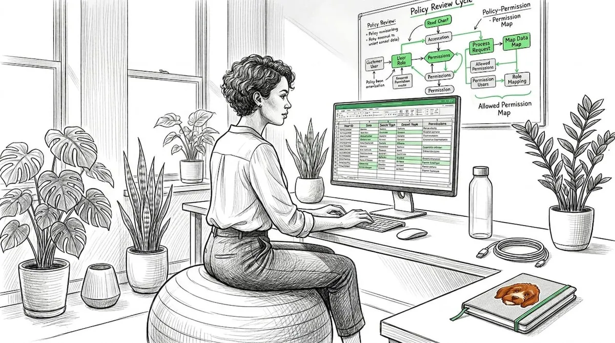 Security analyst reviewing access control policy